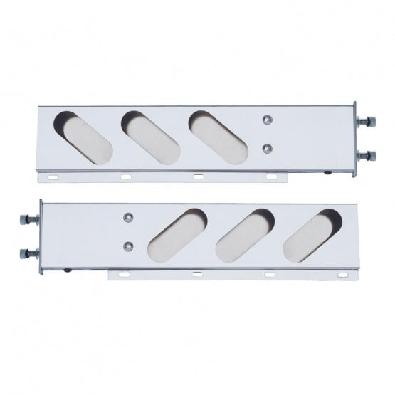 Stainless Steel Rear Light Bar Oval Lights (Pair) 3-3/4 Bolt Holes