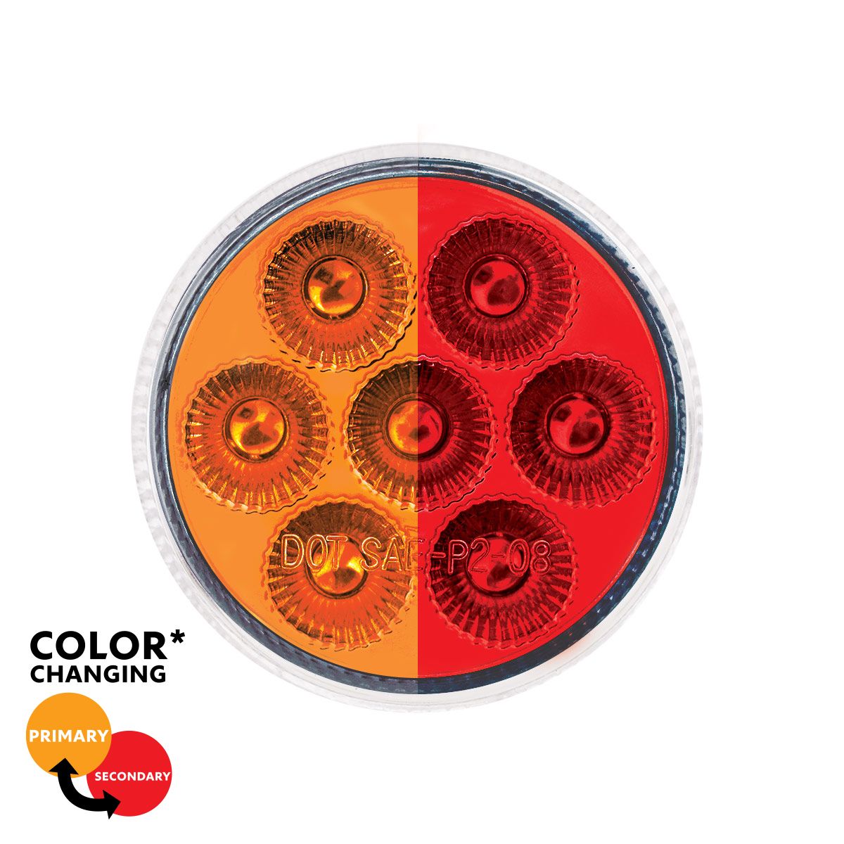Double Fury 2" Round 7 LED Light Clearance/ Marker. (Multiple Colors)