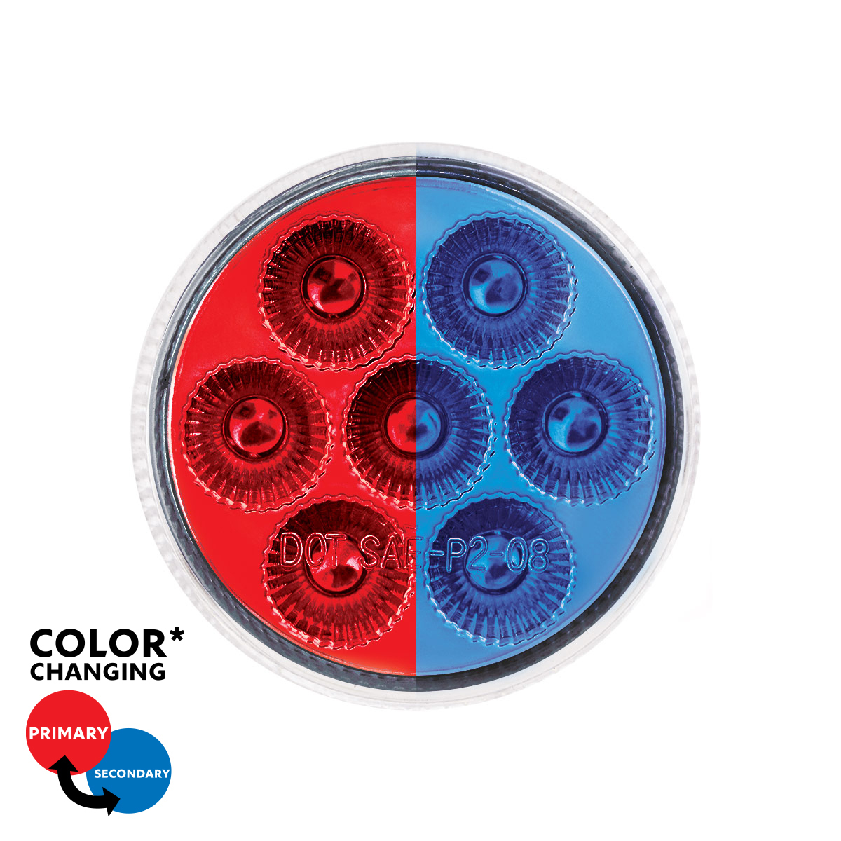 Double Fury 2" Round 7 LED Light Clearance/ Marker. (Multiple Colors)