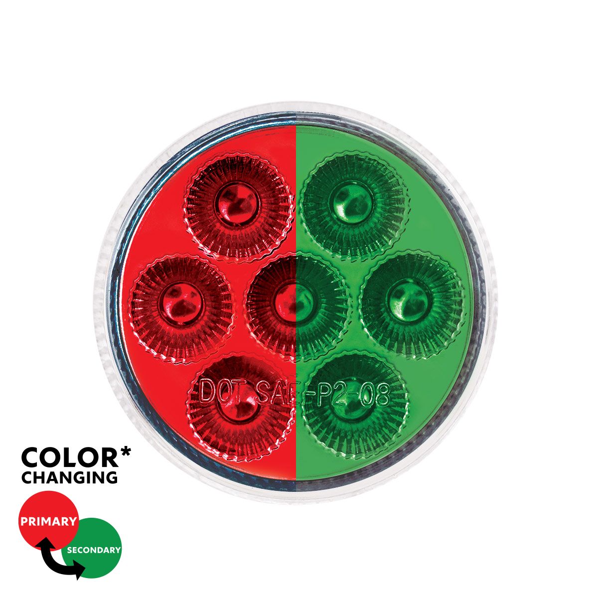 Double Fury 2" Round 7 LED Light Clearance/ Marker. (Multiple Colors)