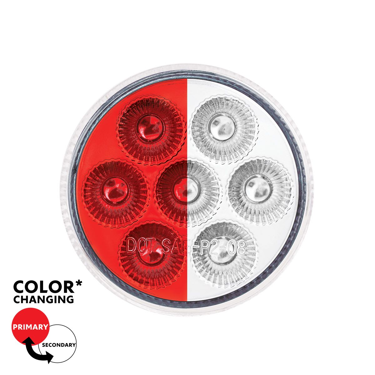 Double Fury 2" Round 7 LED Light Clearance/ Marker. (Multiple Colors)